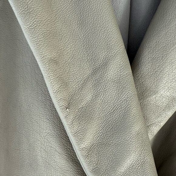 Jonathan Simkhai Raelynn Stretch Vegan Faux Leather Blazer Light Grey / Beige XL - Picture 11 of 11